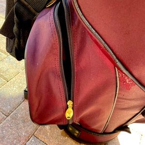 Woman’s golf cart bag with club dividers and shoulder strap .